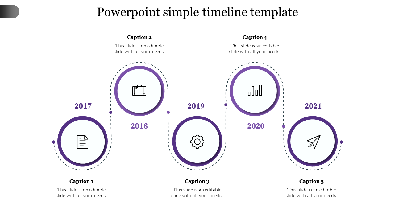 Free - PowerPoint Simple Timeline Template with Slide Design